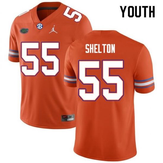 Youth Florida Gators #55 Antonio Shelton NCAA Nike Orange Authentic Stitched College Football Jersey VSD7462BX